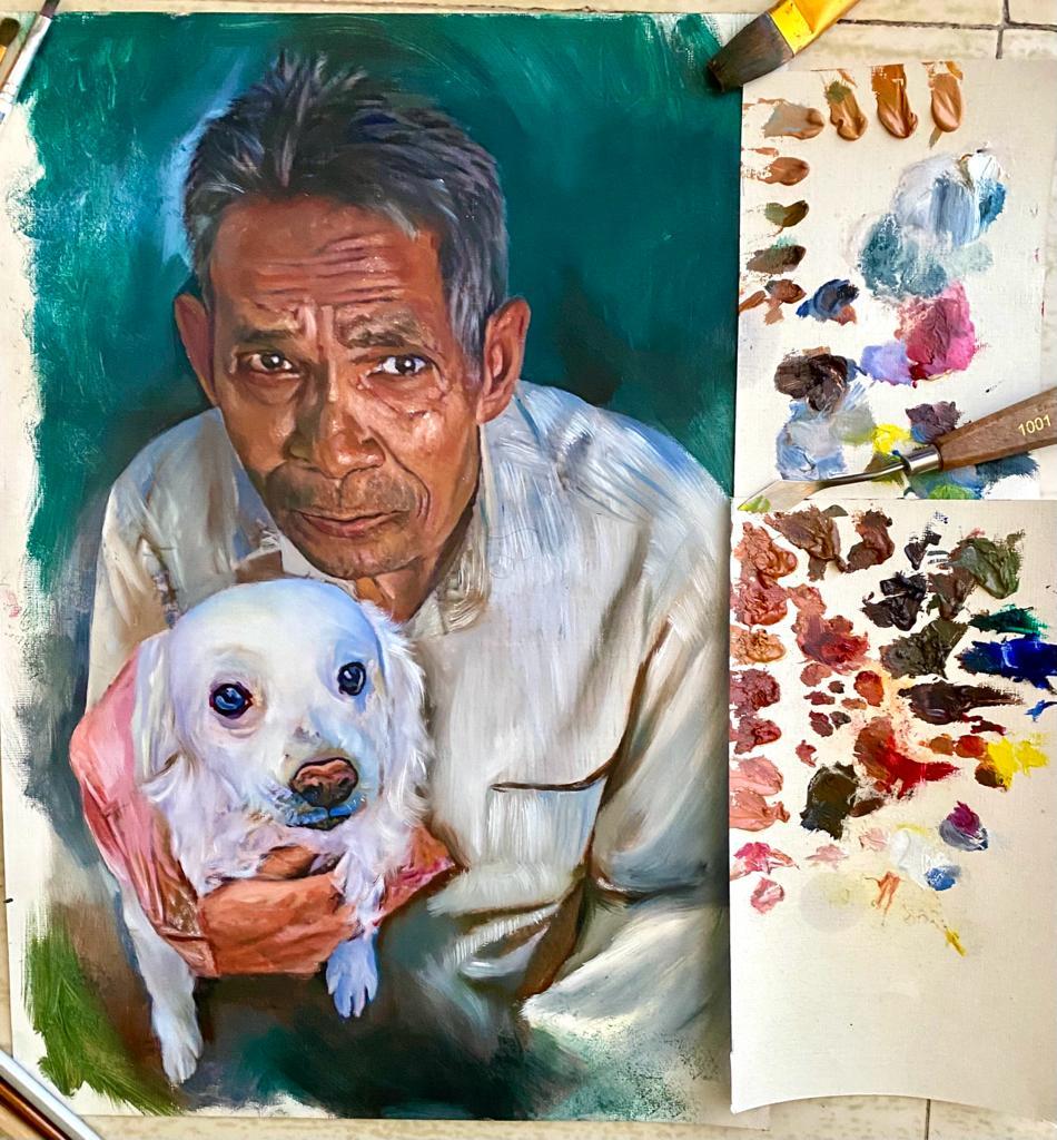 Beloved pet painting in India 